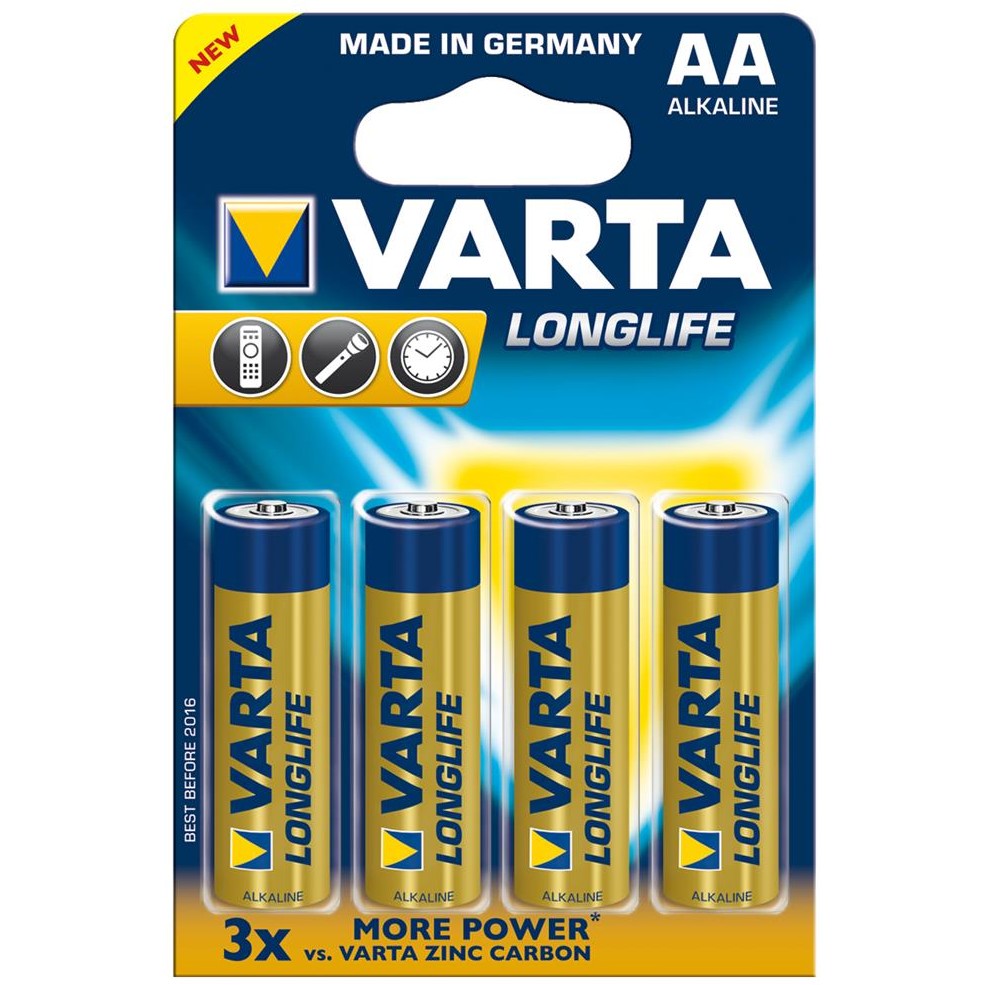 Baterie VARTA alkaline BAVA 4106 LONG,  R6 (AA,) 4 bucati longlife