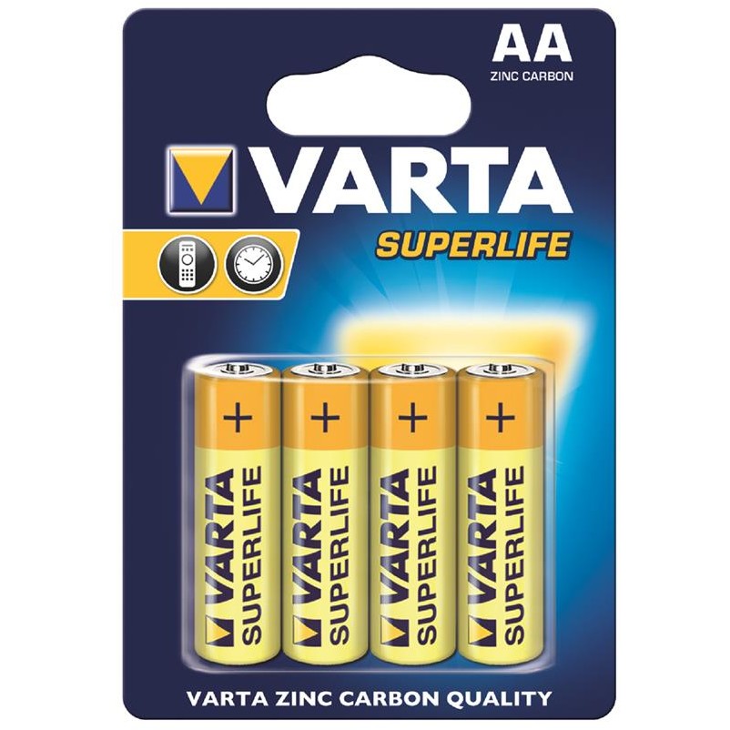 Baterie VARTA zinc carbon BAVA 2006,  R6 (AA), 4 bucati