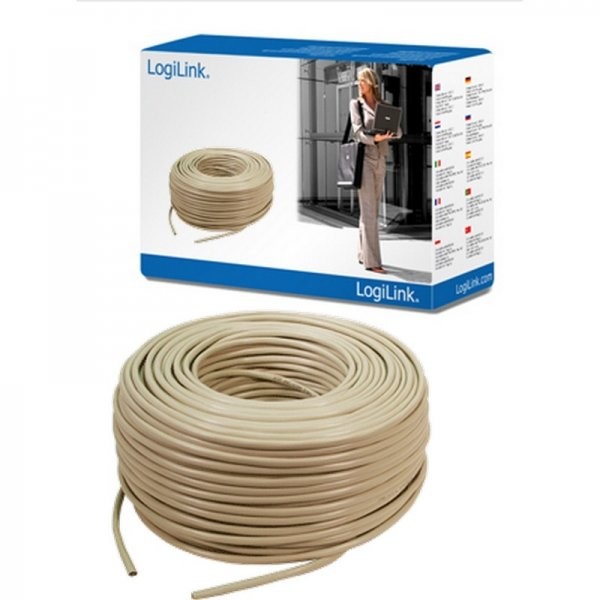 Cablu Logilink CPV0014, retea UTP cat. 5e 100m, Alb