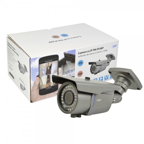 Camera de supraveghere , IP2MP, 1080P cu IP varifocala 2.8 - 12 mm de exterior, Gri