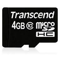 Card memorie micro SDHC, 4 GB, clasa 10