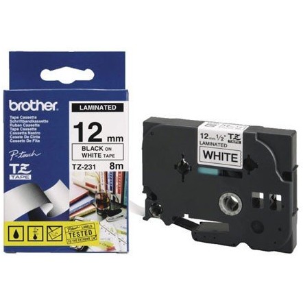 Consumabil Brother TZ231 banda laminata 12mm negru/alb