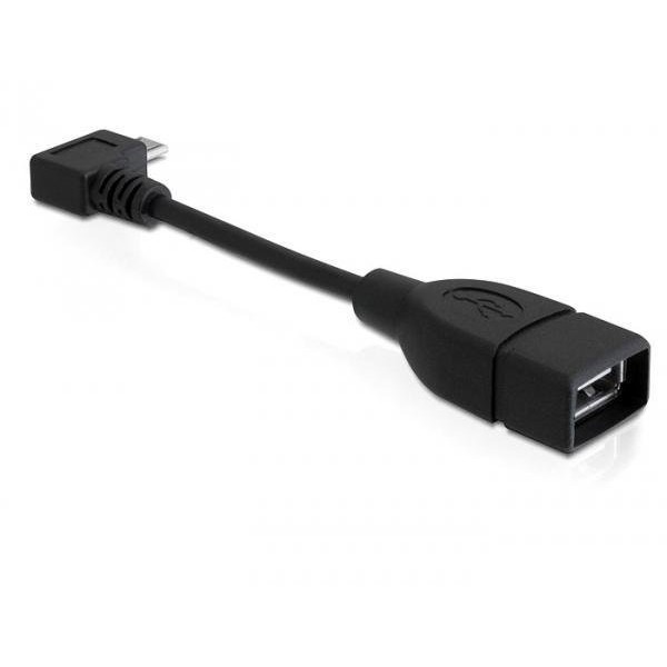 Delock Cablu USB micro-B tata in unghi, la USB 2.0-A mama OTG 11cm
