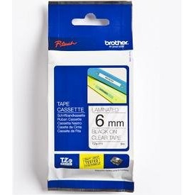 Etichete Brother TZE111 8m/6mm negru/transparent