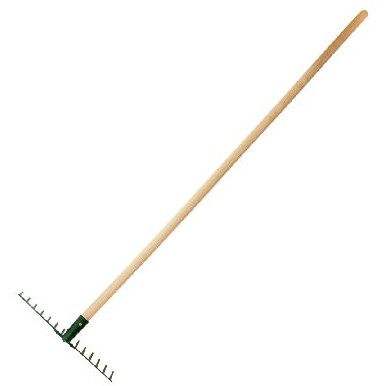 GREBLA METALICA CU MANER LEMN 110CM / 14 DINTI