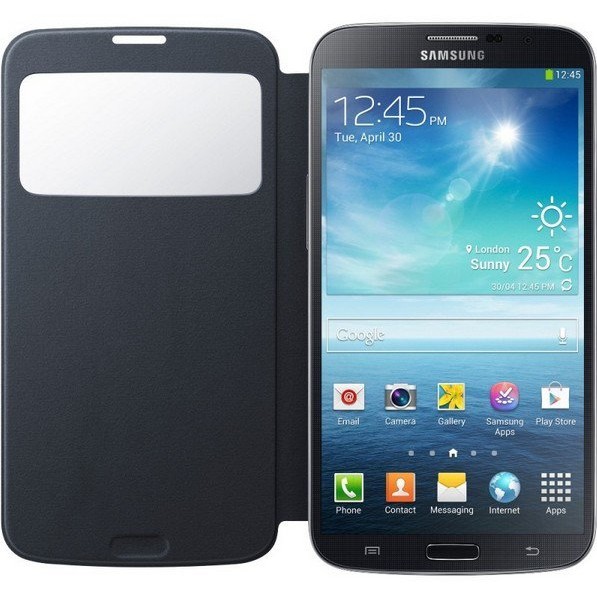 Husa S-View Samsung EF-CI920BBEGWW pentru Galaxy Mega i9205, neagra