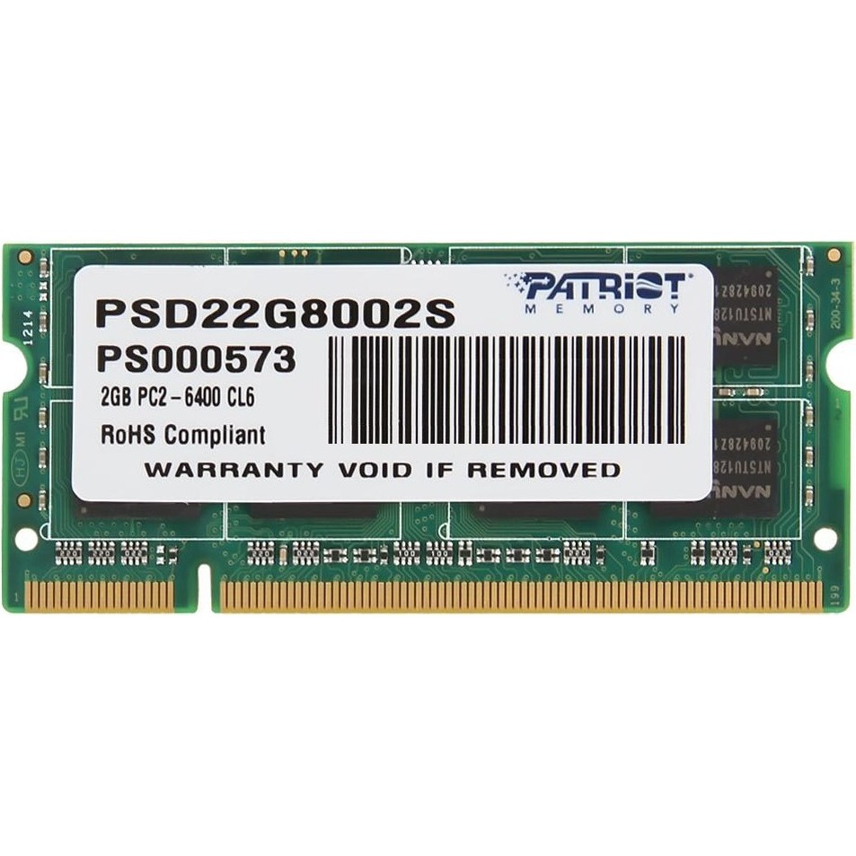Memorie laptop Signature 2 GB DDR2, 800 MHz, Non-ECC, CL 6, SODIMM, Non-ECC