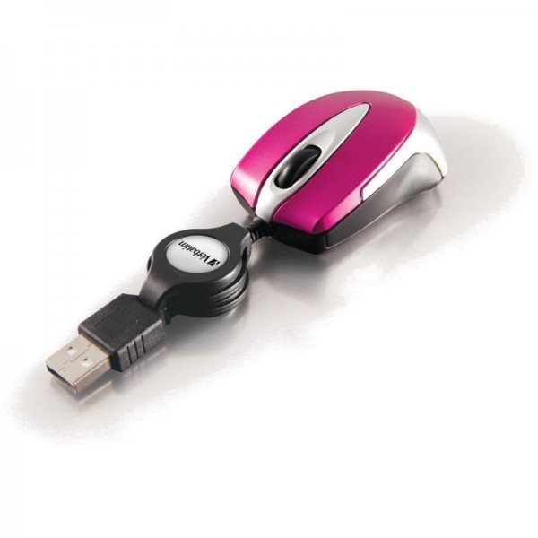 Mouse Go Mini Optical Travel Mouse - Hot Pink