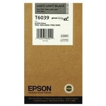 Toner inkjet Epson T6039 Gri deschis, 220ml