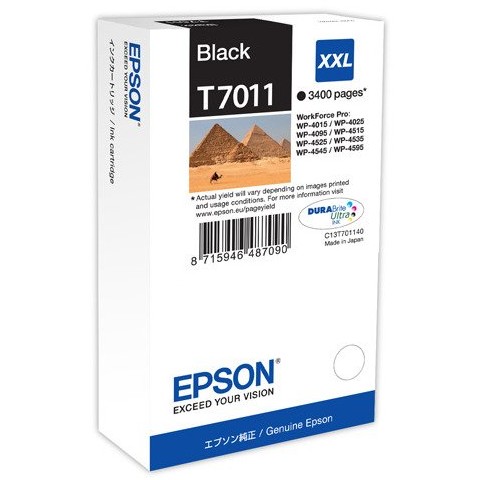 Toner inkjet Epson T7011 XXL Negru, 3400pag