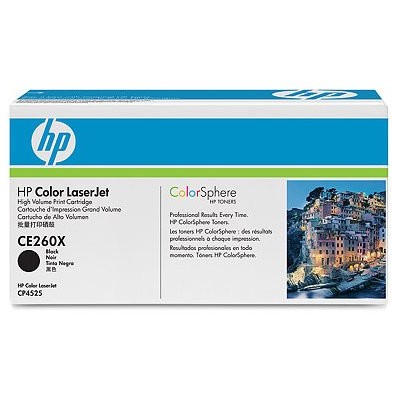 Toner laser HP CE260X - negru, 17.000 pag, CP4525