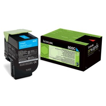 Toner laser Lexmark 80C20C0, cyan, 1000 pag