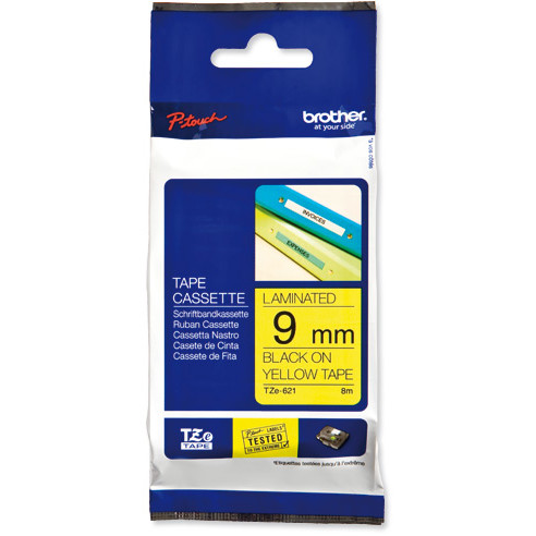 TZE-S621 LAMINATED TAPE 9MM 8M