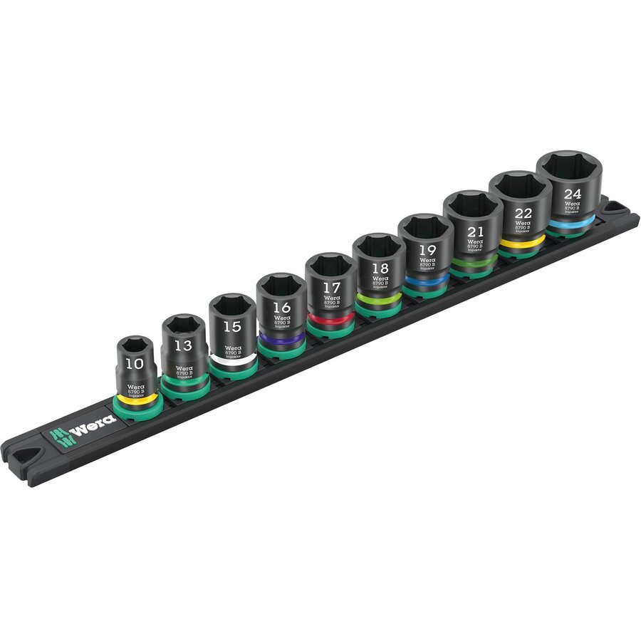 9607 Nut magnetic strip B Impaktor 1 socket wrench set 3/8 (black/green, 10 pieces, for impact wrenches)