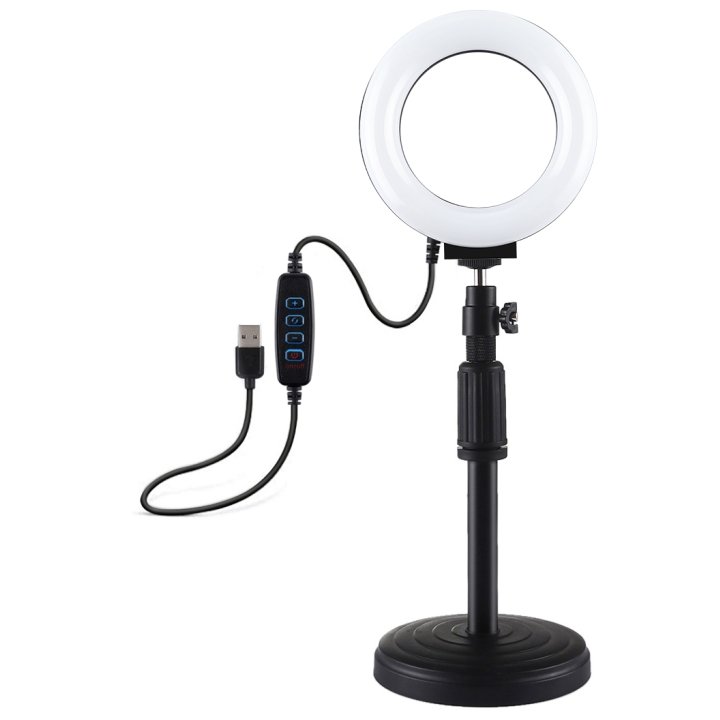 Accesoriu Camera Video Actiune cu Baza Ajustabila, Lumina reglabila pentru Foto/Video, Negru