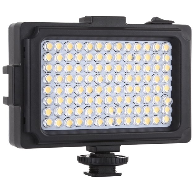 Accesoriu Camera Video Actiune pentru Camera Foto/Video, 1800 Lumeni, 104 Leduri, Cu 2 Moduri de Lumina Alb/Portocaliu, Negru