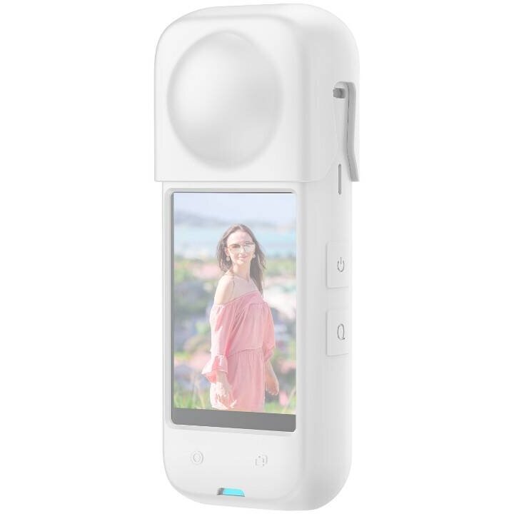 Accesoriu Camera Video Actiune PU985W compatibila cu camera Insta360 X4, Silicon, Alb