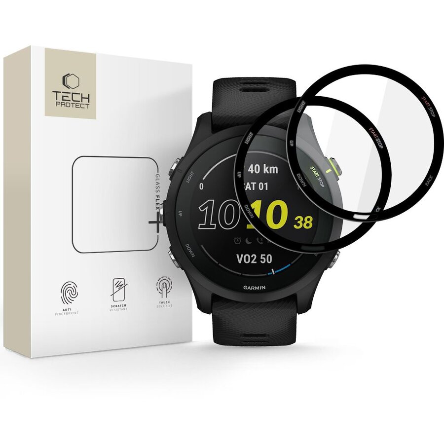 Accesoriu smartwatch Glass Flex+ compatibil cu Garmin Forerunner 255/255 Music Black