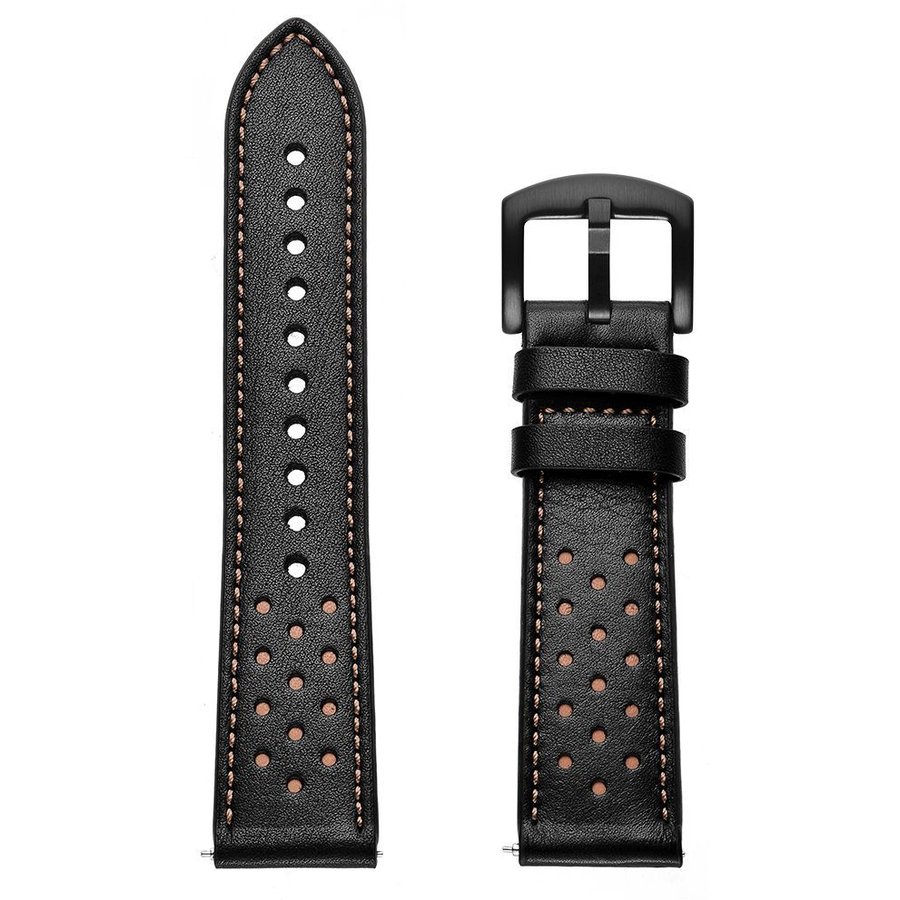 Accesoriu smartwatch Leather compatibila cu Samsung Galaxy Watch 4/5/5 Pro/6 40/42/44/45/46mm Black