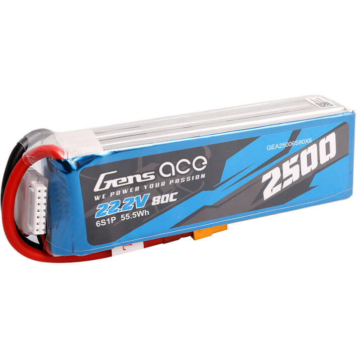 Acumulator 2500mAh 22.2V 80C 6S1P Lipo    XT60 Plug  Albastru