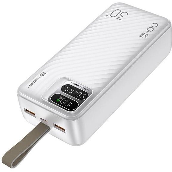 Acumulator Extern Blaze 30000mAh 65W   2x USB-A USB-C  Quick Charge Alb