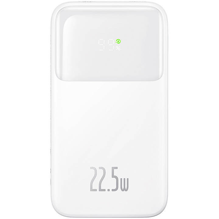 Acumulator extern Comet 10000 mAh, Display, 22.5W, Cablu USB-C inclus, Alb