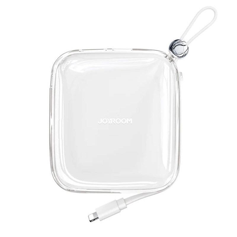 Acumulator extern JR-L005 Jelly Powerbank, 12.5W, USB-C, USB, Cablu Lightning integrat, Alb