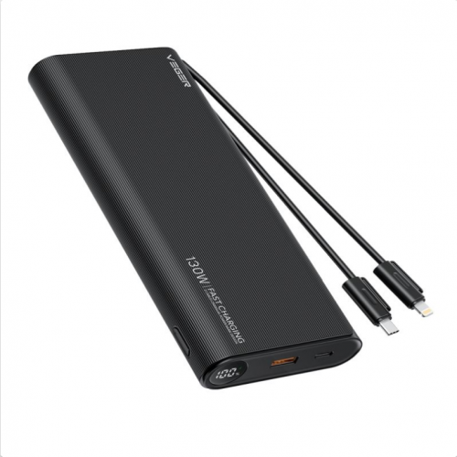 Acumulator Extern TC130 - W2503 USB-C si Lightning 25000mAh Negru