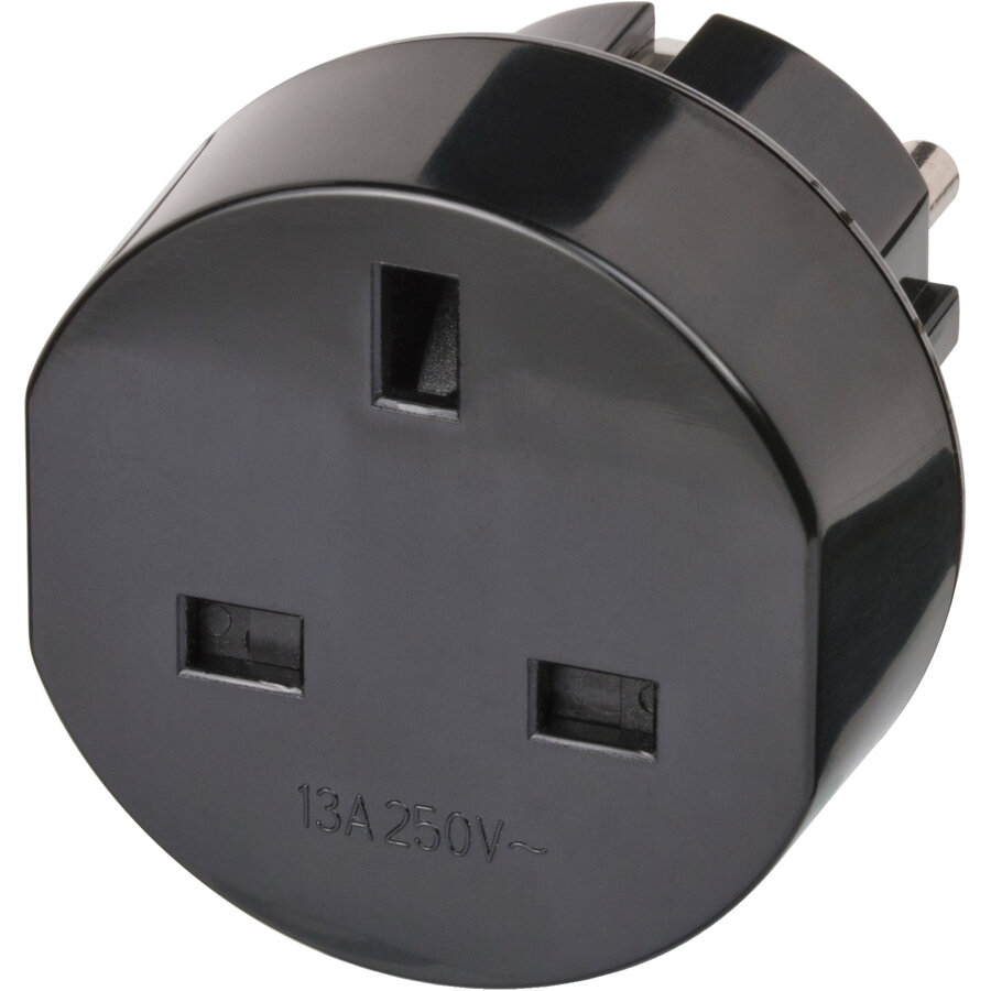 Adaptor Priza Calatorie Plug GB/EU Negru