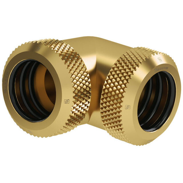 Adaptor Racirea  Apa 90 Grade 14mm  Alama Nichelata Auriu