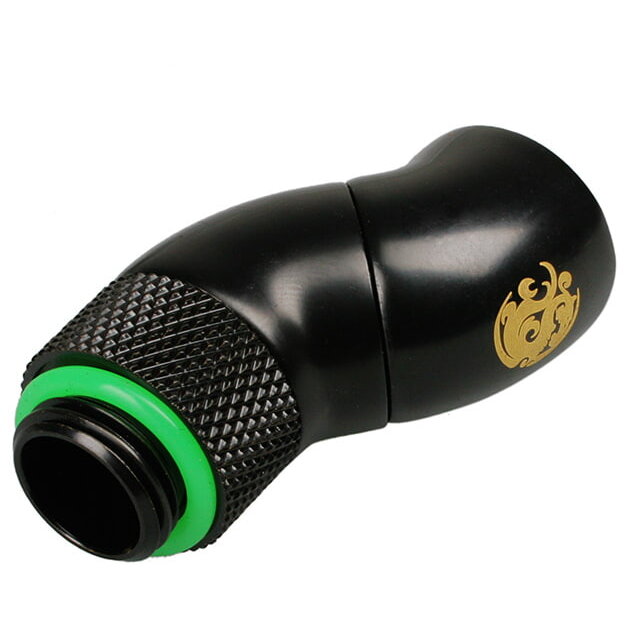 Adaptor Racirea  Apa 90 Grade G1/4inch  2x Rotativ  Negru