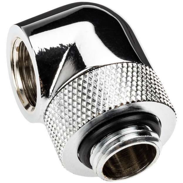 Adaptor Racirea  Apa 90 Grade  G1/4inch Alama Nichelata  Diametru 22mm Argintiu