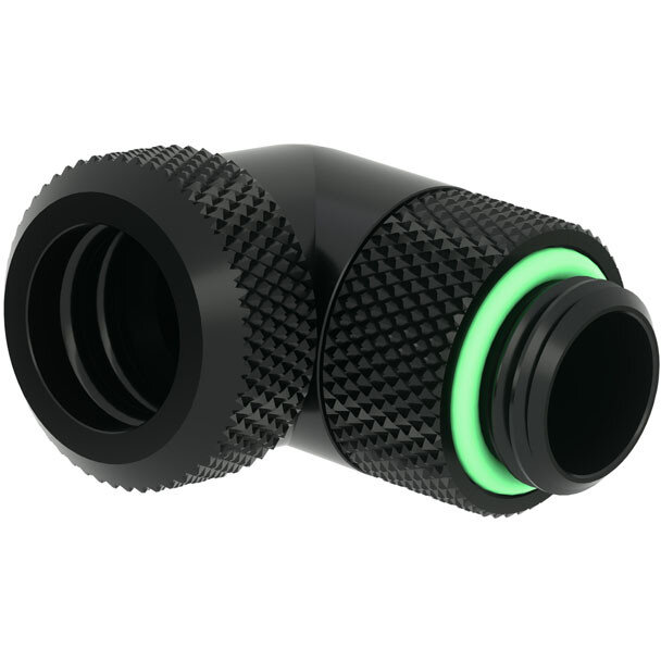 Adaptor Racirea  Apa 90 Grade G1/4inch  Alama Nichelata 12mm Rotativ Negru