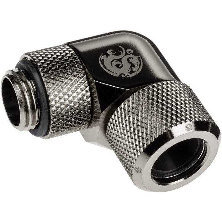 Adaptor Racirea  Apa 90 Grade G1/4inch Alama Nichelata  12mm Negru