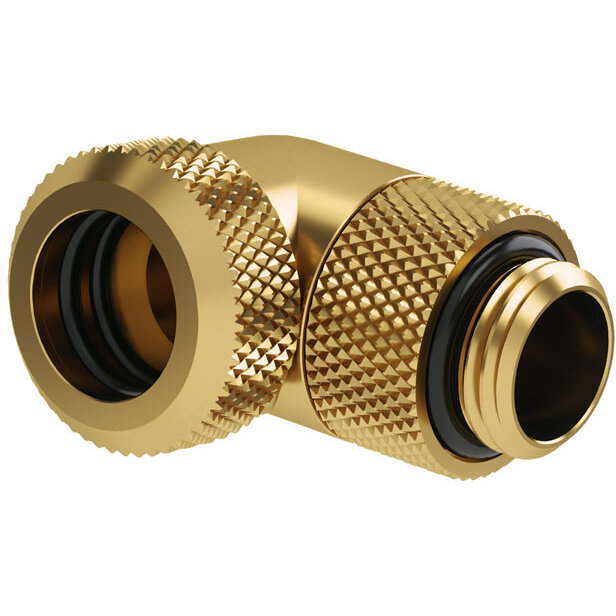 Adaptor Racirea  Apa 90 Grade G1/4inch Alama Nichelata Rotativ 12mm  Auriu