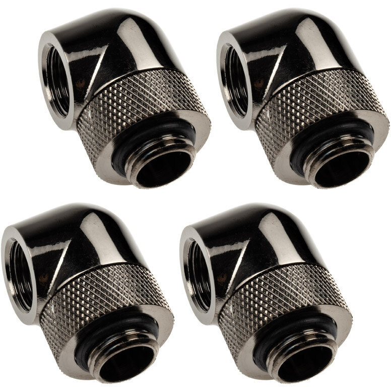 Adaptor Racirea  Apa x4  90 Grade G1/4inch  Alama Nichelata  Diametru 22mm Negru