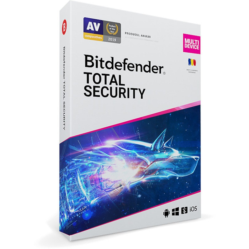 Antivirus Total Security Multi-Device 2021 3 Dispozitive 1 An Licenta noua Retail Box