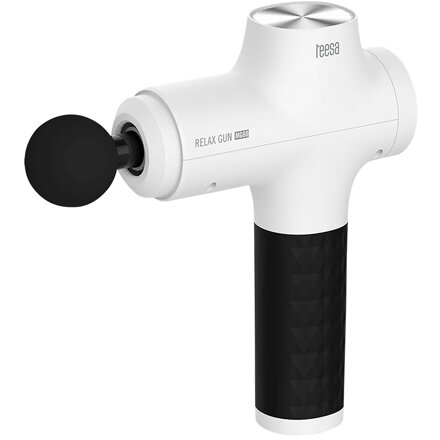 Aparat Masaj Tip Pistol Relax Gun 8x Capete Acumulator 1800mAh Alb