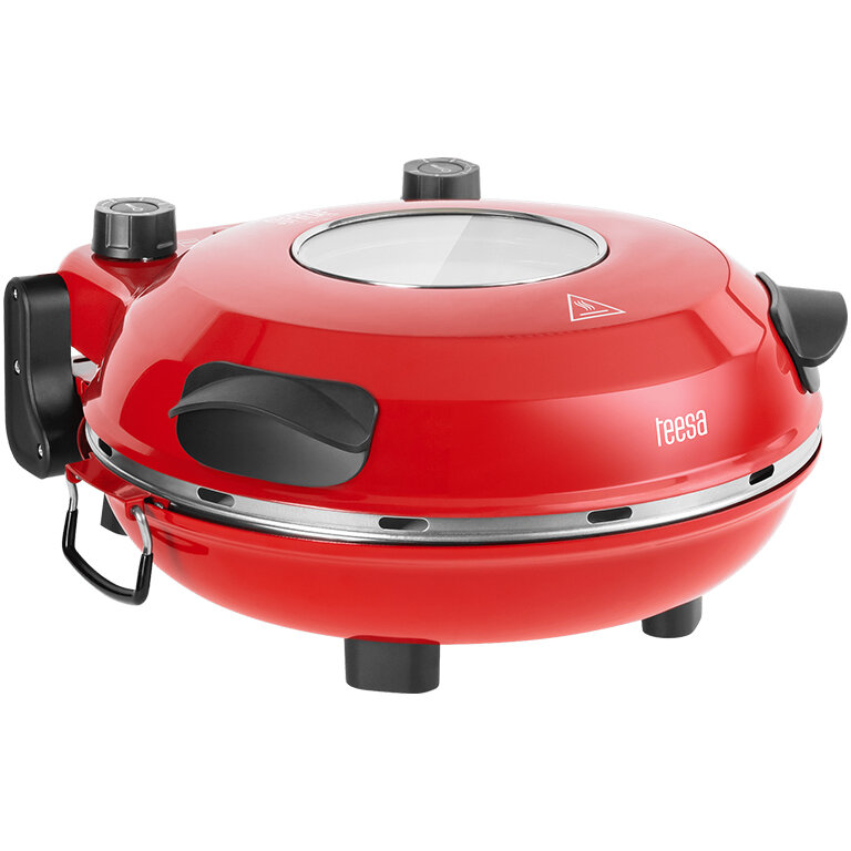 Aparat Preparare Pizza Supreme + Diametru 31CM Putere Maxima 1200W Rosu