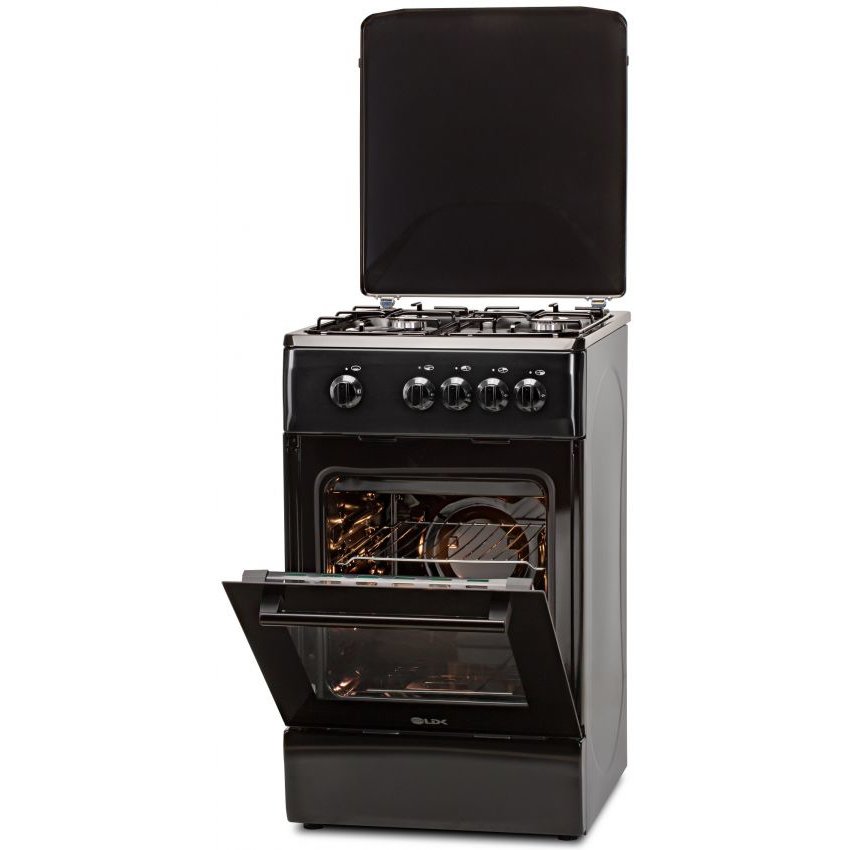 Aragaz 4 Arzatoare Aprindere Electrica Capac Metalic Siguranta Negru