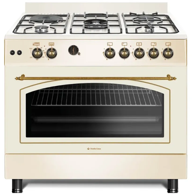 Aragaz Avena FE90/60 4 Arzatoare Gaz + 1 Arzator Electric Crem