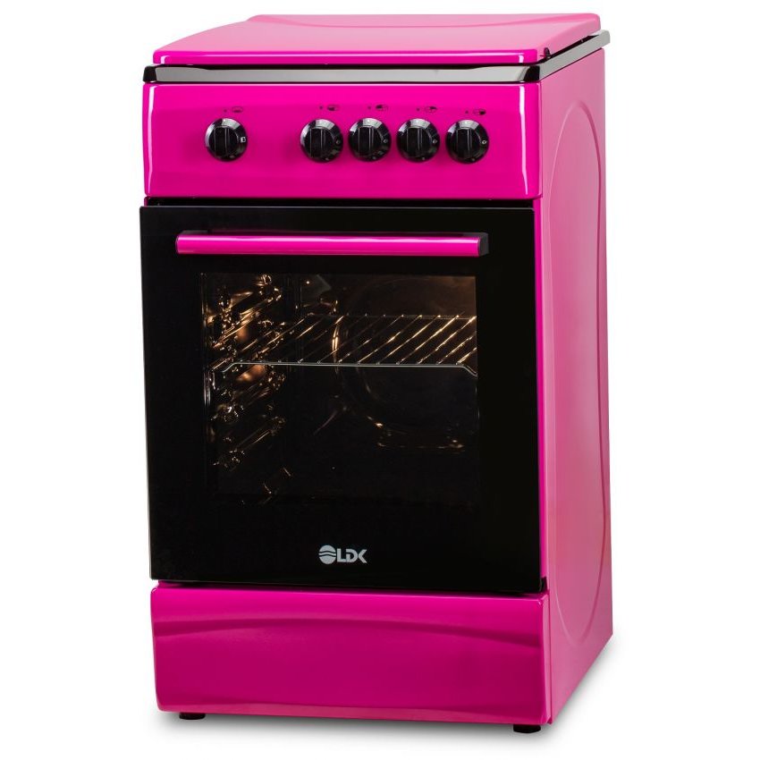 Aragaz Gaz 4 Arzatoare Siguranta Capac Metalic Roz