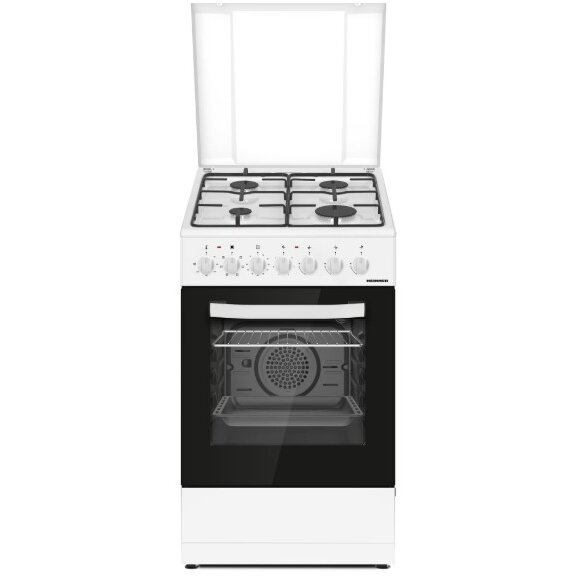 Aragaz HFSC-S60LITGC-WH Mixt 4 Arzatoare Clasa A Capac Metalic Alb