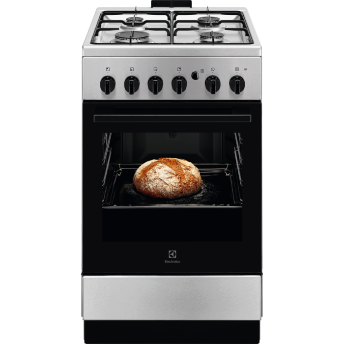 Aragaz LKG504012X Gaz 4 Arzatoare Aprindere Integrata Plita si Cuptor  Autocuratare Catalitica Grill Rotisor 50cm Inox