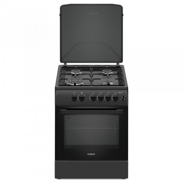 Aragaz SM664BPGS  Plita + Cuptor 4 Arzatoare 1 Arzator WOK Duze GPL Antracit