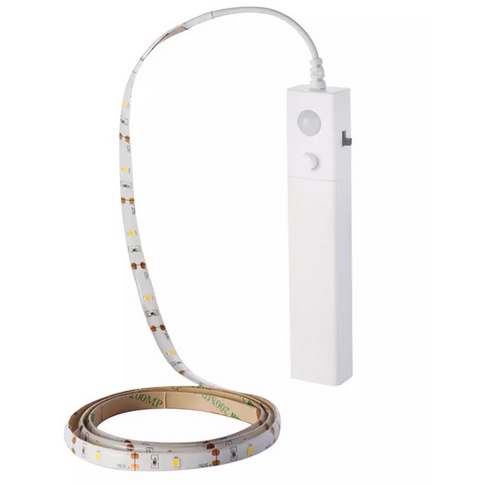 Banda LED cu senzor de miscare si alimentare baterii 2574 2835 2.4W 1m 4000K Alb neutru