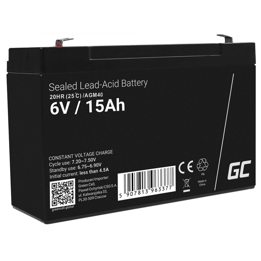 Baterie AGM40 UPS  VRLA) 6V 15Ah Negru