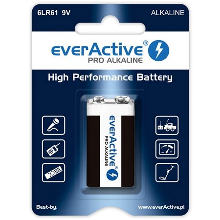 BATERIE ALCALINA 9V 6LR61 BLISTER 1 BUC EVERACTIV