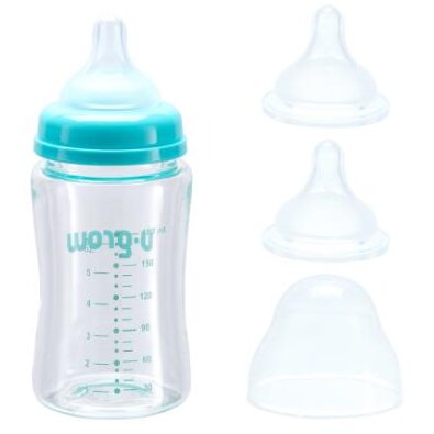 Biberon de Sticla 180ML + 2 Tetine Extra