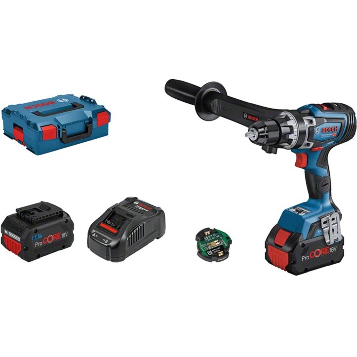 Bosch cordless drill BITURBO GSR 18V-150 C Professional, 18V (blue/black, 2x battery ProCORE18V 8.0Ah, Bluetooth module, L-BOXX)